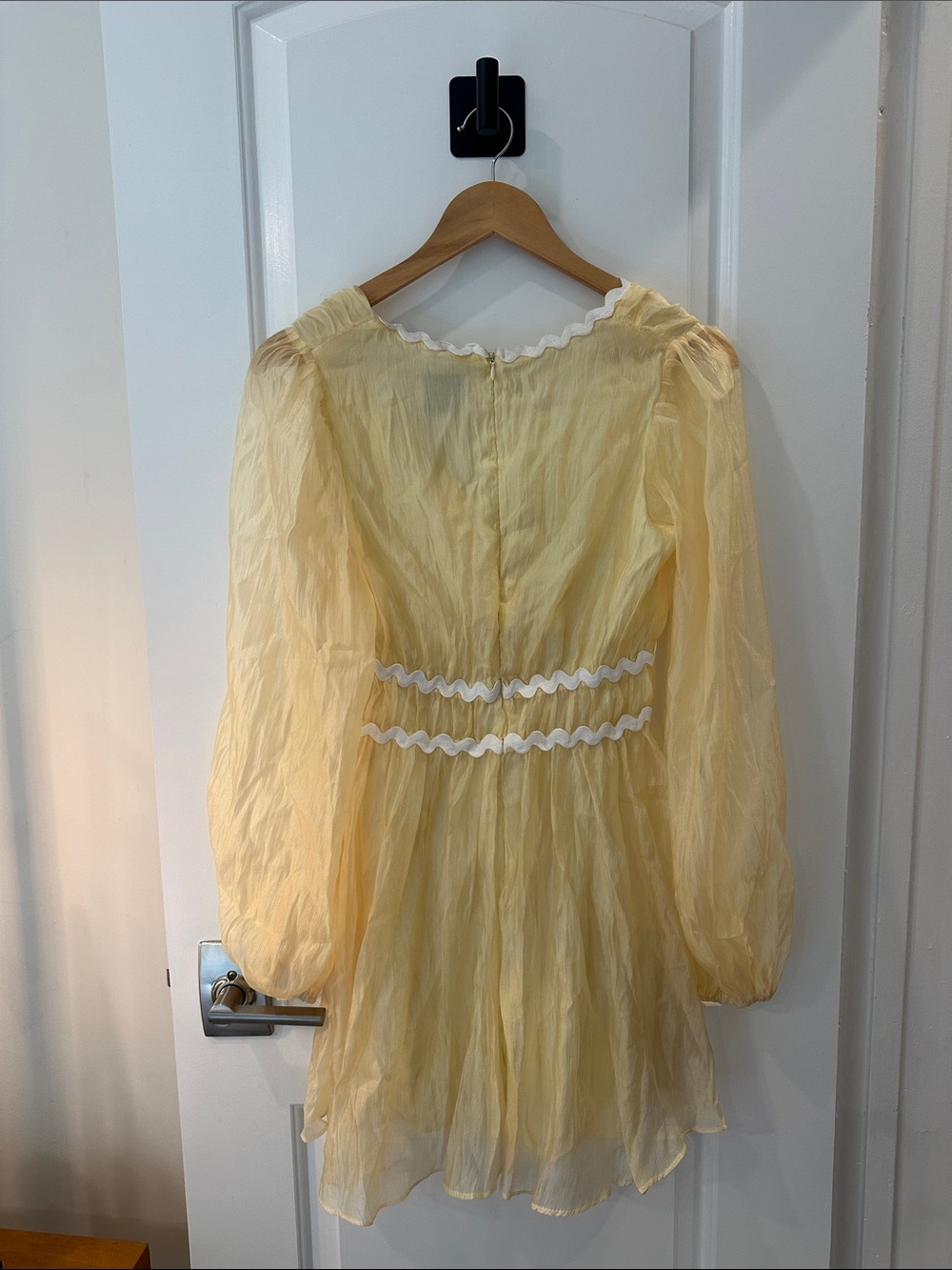Hello Molly Yellow Dress with White Ruffle Trim - Picture 5 of 5